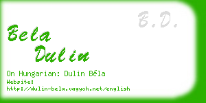 bela dulin business card